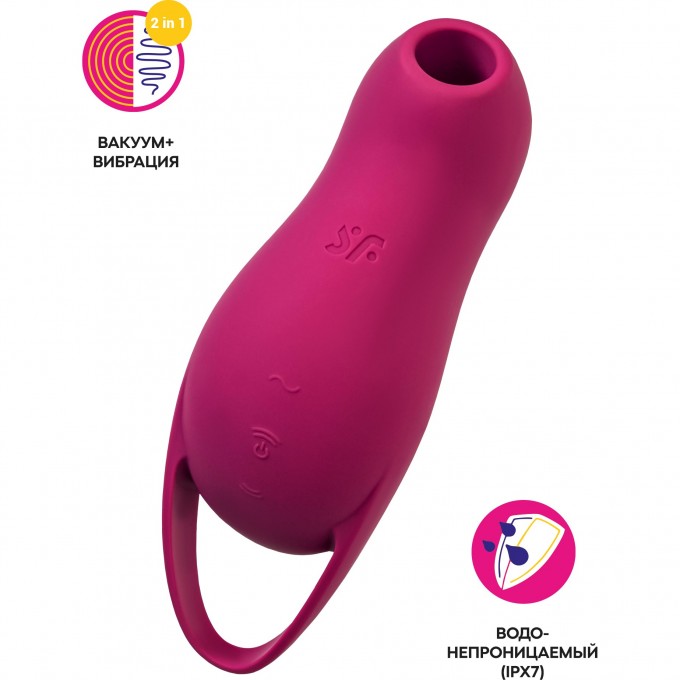 Вакуум-волновой стимулятор клитора с вибрацией SATISFYER POCKET PRO 1, силикон, бордовый, 13,9 см 4045177 Вакуум-волновой стимулятор клитора с вибрацией SATISFYER POCKET PRO 1, силикон, бордовый, 13,9 см 4045177